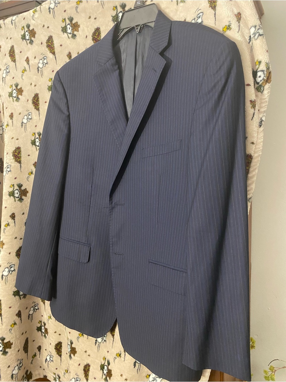Calvin Klein Navy Pinstripe Sport Coat
